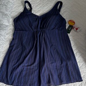 Tankini navy blue stripes